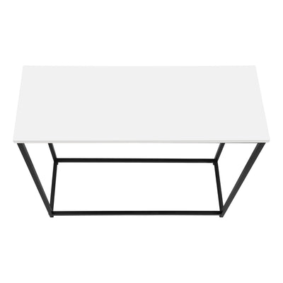 Table d'appoint, Console, Entrée, Étroit, Canapé, Salon, Chambre à coucher, Stratifié blanc, Métal noir, Contemporain, Moderne