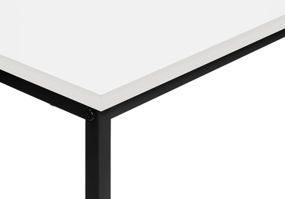 Table d'appoint, Console, Entrée, Étroit, Canapé, Salon, Chambre à coucher, Stratifié blanc, Métal noir, Contemporain, Moderne