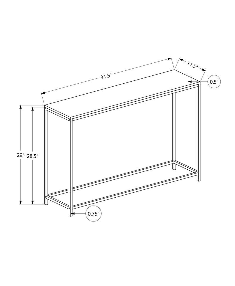 Modern White Laminate Accent Table with Grey Metal Base