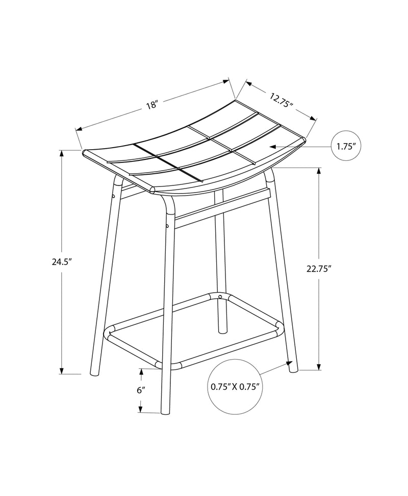 Ensemble de 2 tabourets de bar modernes en cuir noir - Tabourets de bar de cuisine contemporains