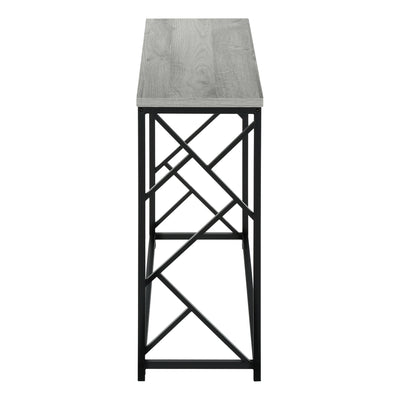 Table d'appoint contemporaine en stratifié gris avec cadre en métal noir