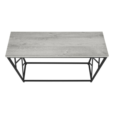 Contemporary Grey Laminate Accent Table with Black Metal Frame