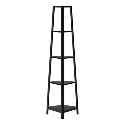 Contemporary Black Metal Bookshelf 60"H for Office or Bedroom