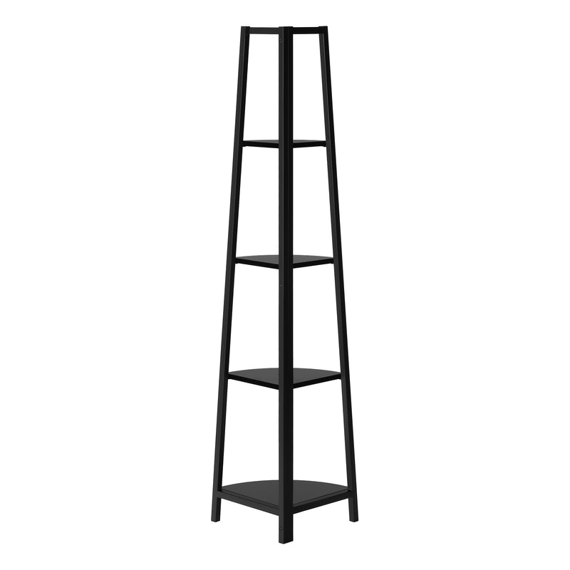 Contemporary Black Metal Bookshelf 60"H for Office or Bedroom