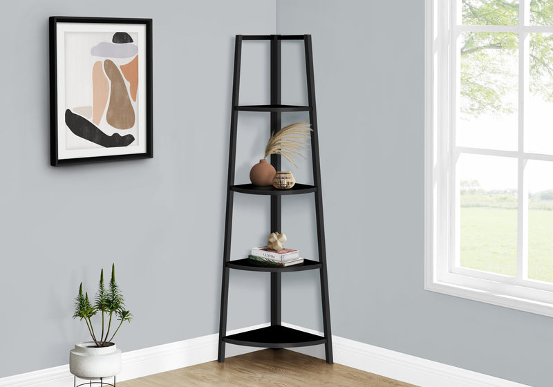 Contemporary Black Metal Bookshelf 60"H for Office or Bedroom