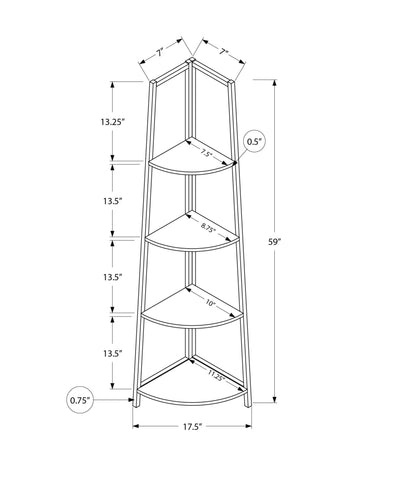 Contemporary Black Metal Bookshelf 60"H for Office or Bedroom