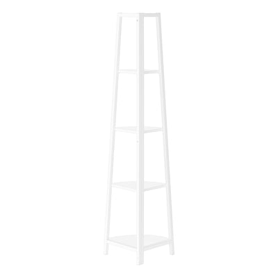 Contemporary White 4 Tier Bookshelf 60"H for Office or Bedroom