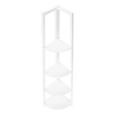 Contemporary White 4 Tier Bookshelf 60"H for Office or Bedroom