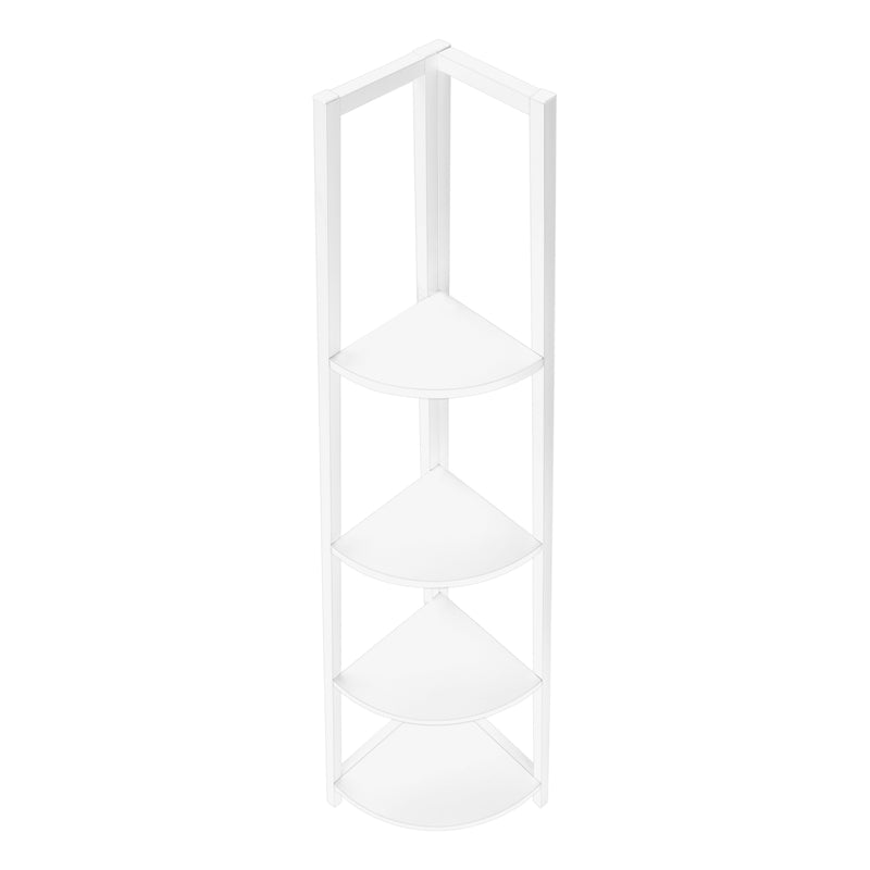 Contemporary White 4 Tier Bookshelf 60"H for Office or Bedroom