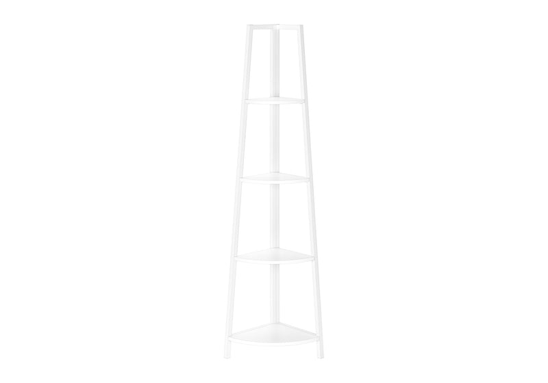 Contemporary White 4 Tier Bookshelf 60"H for Office or Bedroom