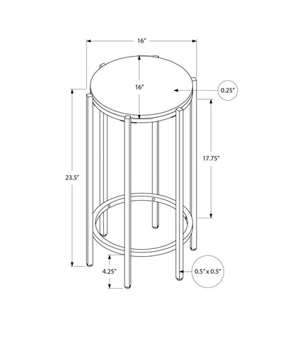 Table d'appoint ronde contemporaine en stratifié de chêne foncé avec base en métal noir