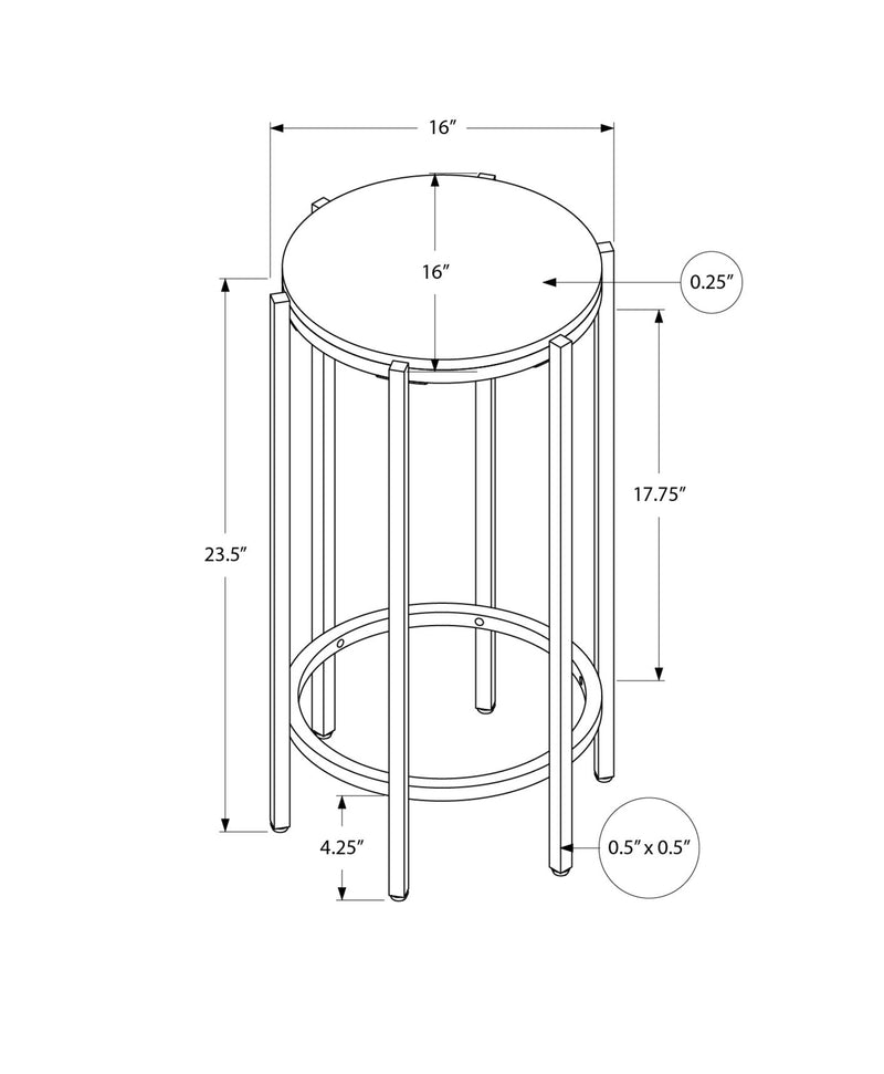 Contemporary Round Accent Table in Washed Oak Laminate with Black Metal Base