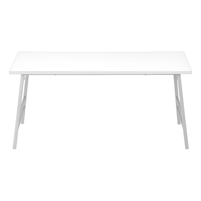 Modern White Laminate Coffee Table - 40"L Rectangular Accent Cocktail Table