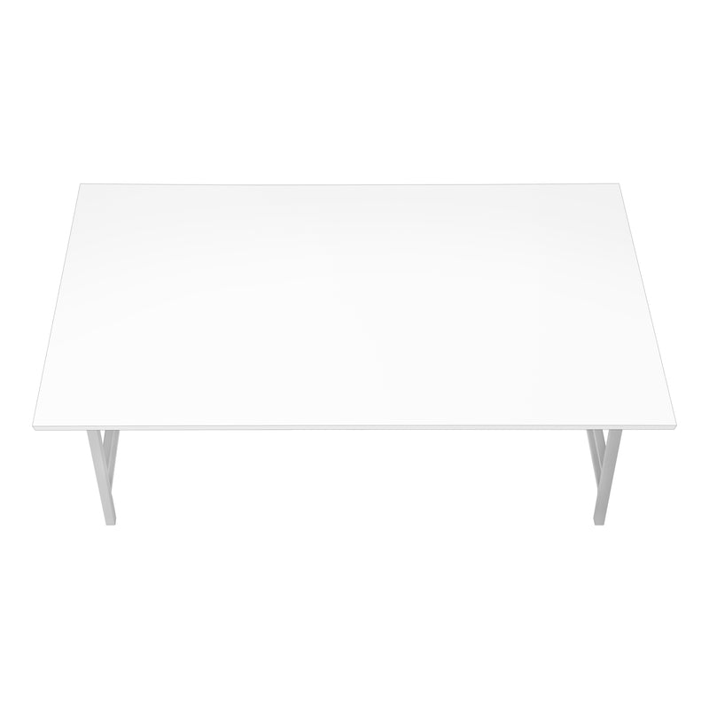 Modern White Laminate Coffee Table - 40"L Rectangular Accent Cocktail Table