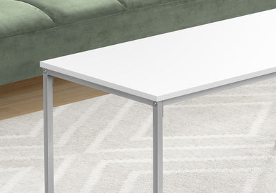 Modern White Laminate Coffee Table - 40"L Rectangular Accent Cocktail Table