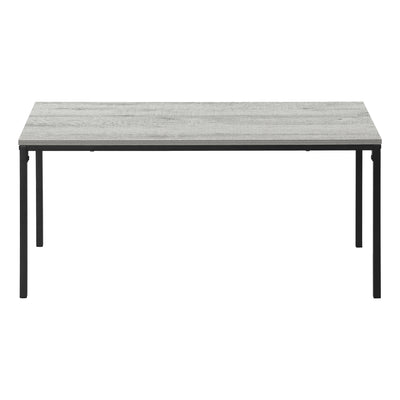 Modern Grey Laminate Coffee Table - 40"L Rectangular Accent Table with Black Metal Base for Living Room