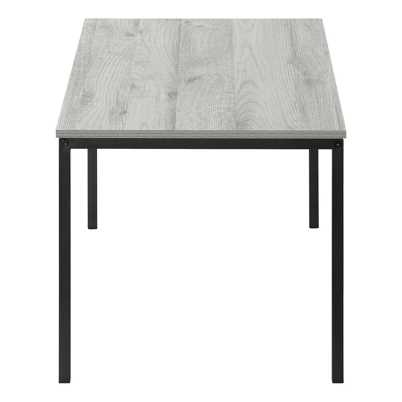 Modern Grey Laminate Coffee Table - 40"L Rectangular Accent Table with Black Metal Base for Living Room