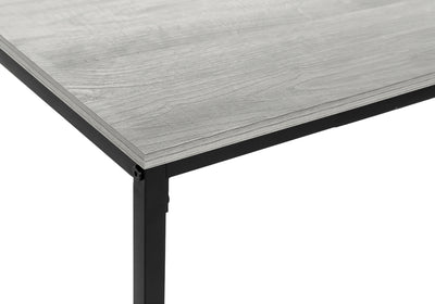 Modern Grey Laminate Coffee Table - 40"L Rectangular Accent Table with Black Metal Base for Living Room