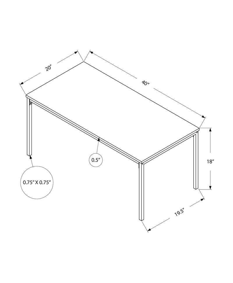 Modern Grey Laminate Coffee Table - 40"L Rectangular Accent Table with Black Metal Base for Living Room