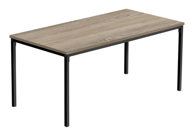 Modern Brown Laminate Coffee Table with Black Metal Frame - 40"L Rectangular Accent for Living Room