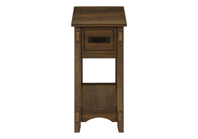 Transitional Brown Veneer Accent Table with Storage Drawer