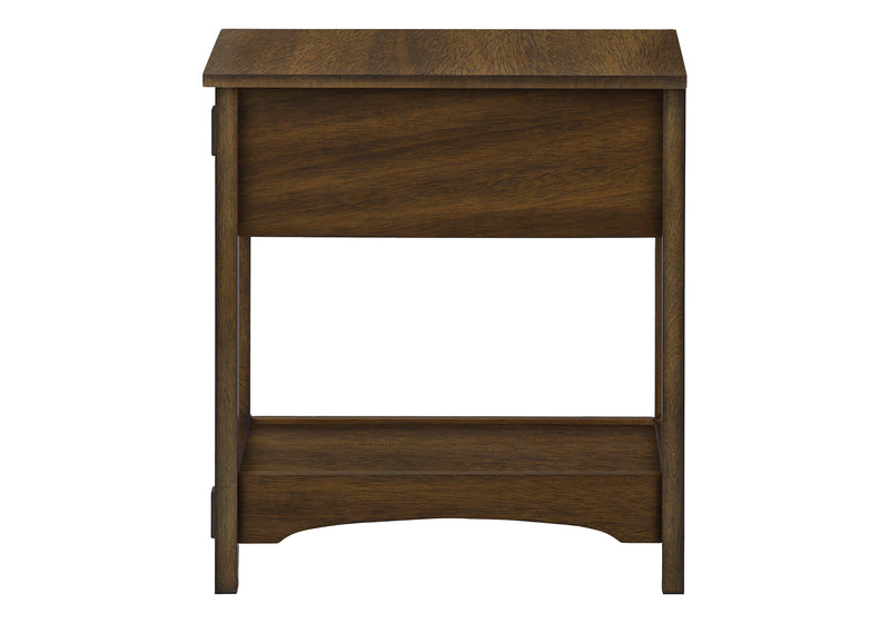 Transitional Brown Veneer Accent Table with Storage Drawer