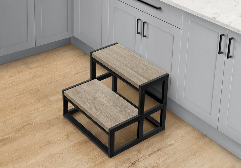 Contemporary Black Metal Ladder Step Stool for Bedroom and Kitchen