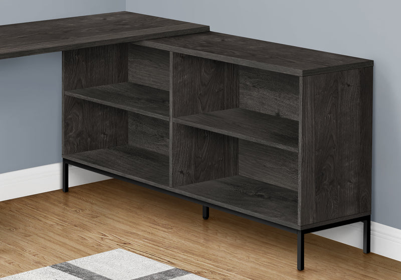 Corner Computer Desk with Storage Drawers - 60"L L Shape Grey Laminate