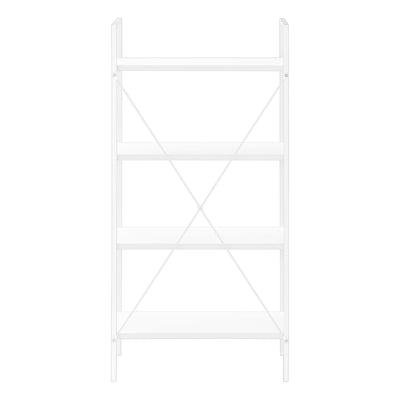 Contemporary White 4-Tier Bookshelf for Office or Bedroom - 48"H"