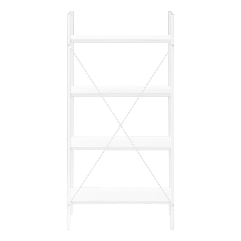 Contemporary White 4-Tier Bookshelf for Office or Bedroom - 48"H"