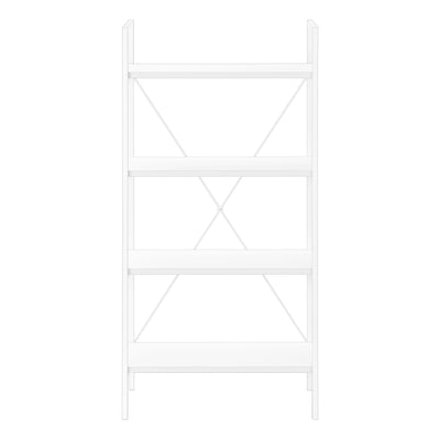 Contemporary White 4-Tier Bookshelf for Office or Bedroom - 48"H"