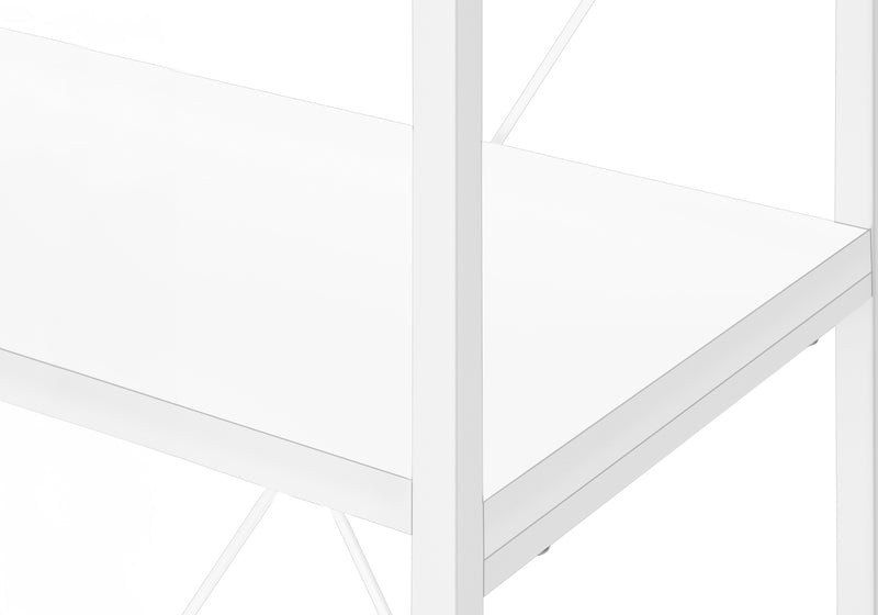 Contemporary White 4-Tier Bookshelf for Office or Bedroom - 48"H"