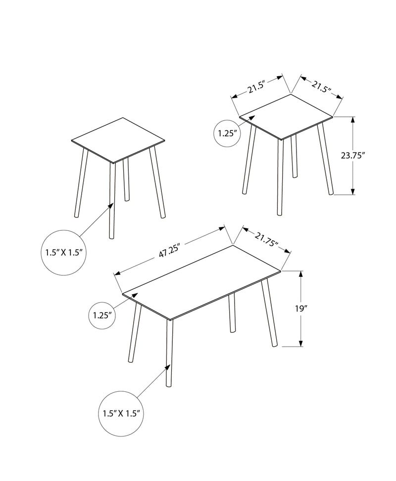 Ensemble de table, ensemble de 3 pièces, d&