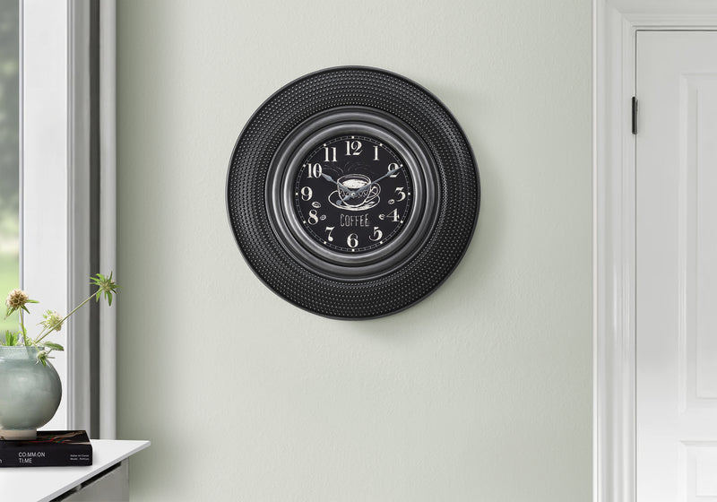 Clocks, 20" Round, Charcoal Grey, Transitional