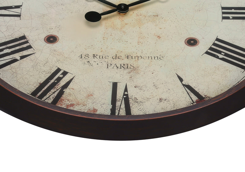 Horloges, 20" rondes, horloge murale, brun antique, transitionnel