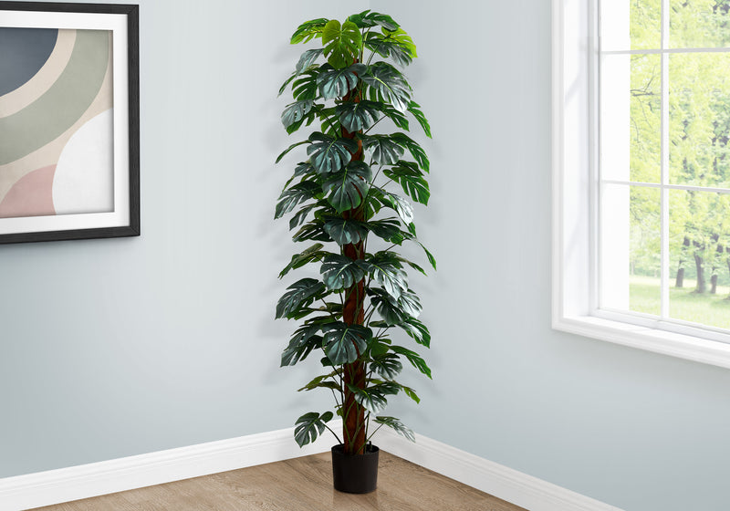 Arbre artificiel Monstera de 83 pouces de haut - Plante décorative d&