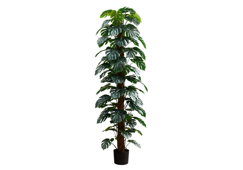 83" Tall Artificial Monstera Tree - Indoor Decorative Plant with Green Leaves