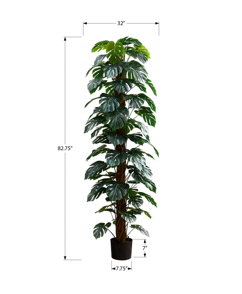 Arbre artificiel Monstera de 83 pouces de haut - Plante décorative d&