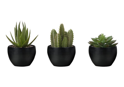 Lot de 3 plantes artificielles succulentes - Fausse verdure d'intérieur de 15,2 cm de haut