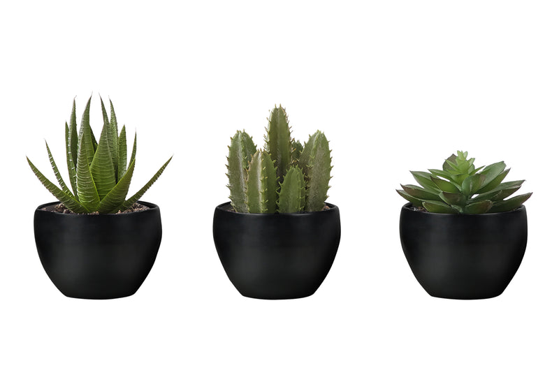 Lot de 3 plantes artificielles succulentes - Fausse verdure d&