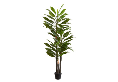 83" Tall Indoor Dracaena Tree - Faux Floor Plant with Real Touch Green Leaves