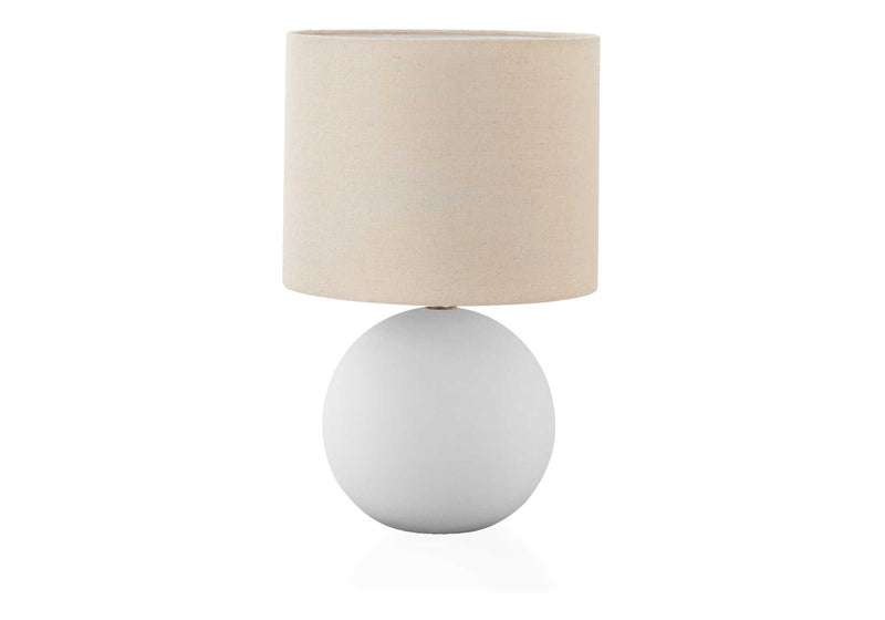 Lampe de table, 16"H, abat-jour crème, céramique crème, contemporaine