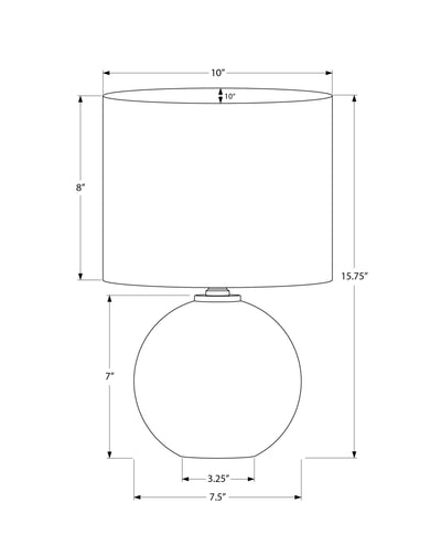 Lampe de table, 16"H, abat-jour crème, céramique crème, contemporaine