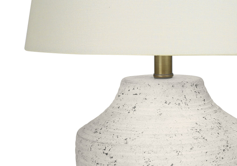 Lampe de table moderne en béton crème avec abat-jour ivoire - 20"H