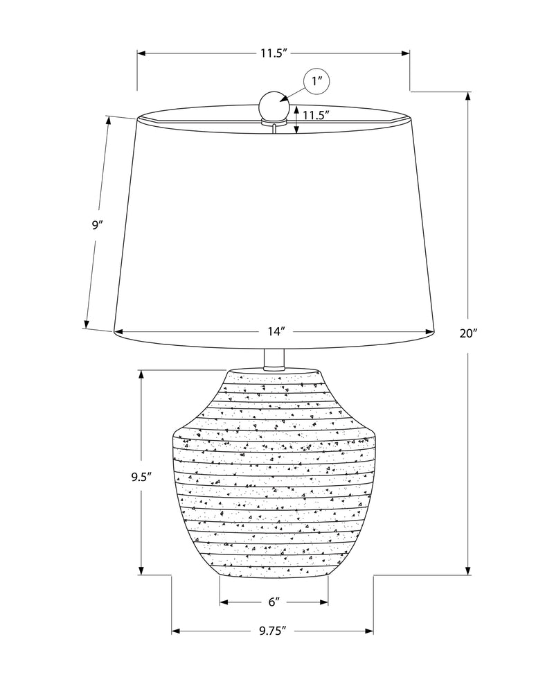 Lampe de table moderne en béton crème avec abat-jour ivoire - 20"H