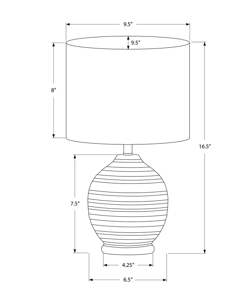 Lampe de table, 17"H, céramique noire, abat-jour ivoire/crème, style transitionnel