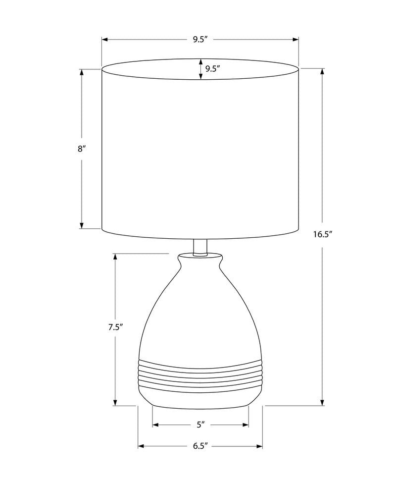 Lampe de table, 17"H, céramique crème, abat-jour ivoire/crème, moderne