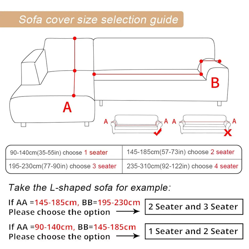 Stretch L-Shaped Sofa Covers with Armrest Slipcovers