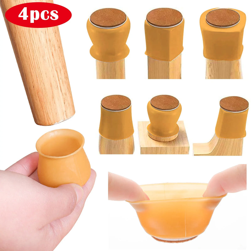 16pcs Silicone Furniture Leg Protectors: Floor Protection & Anti-slip Pads