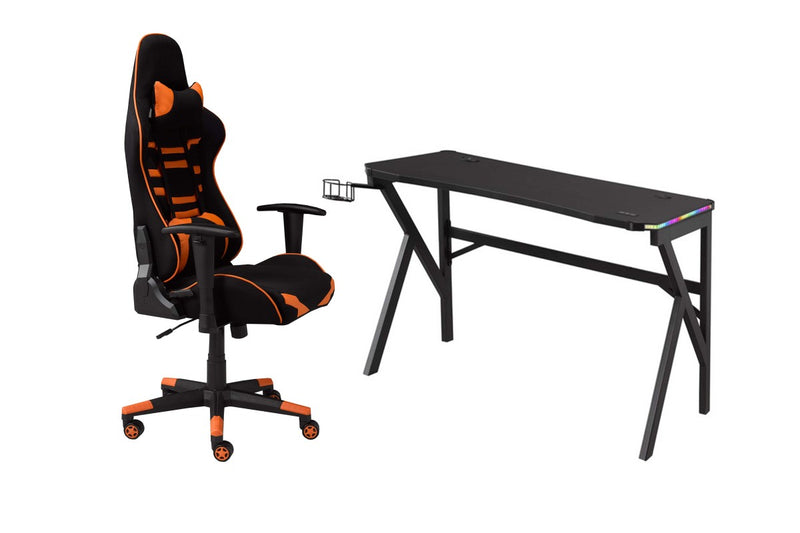 Brassex-Gaming-Desk-Chair-Set-Orange-Black-12338-12